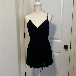 Blue Rain Black Spaghetti Strap Romper Size Medium